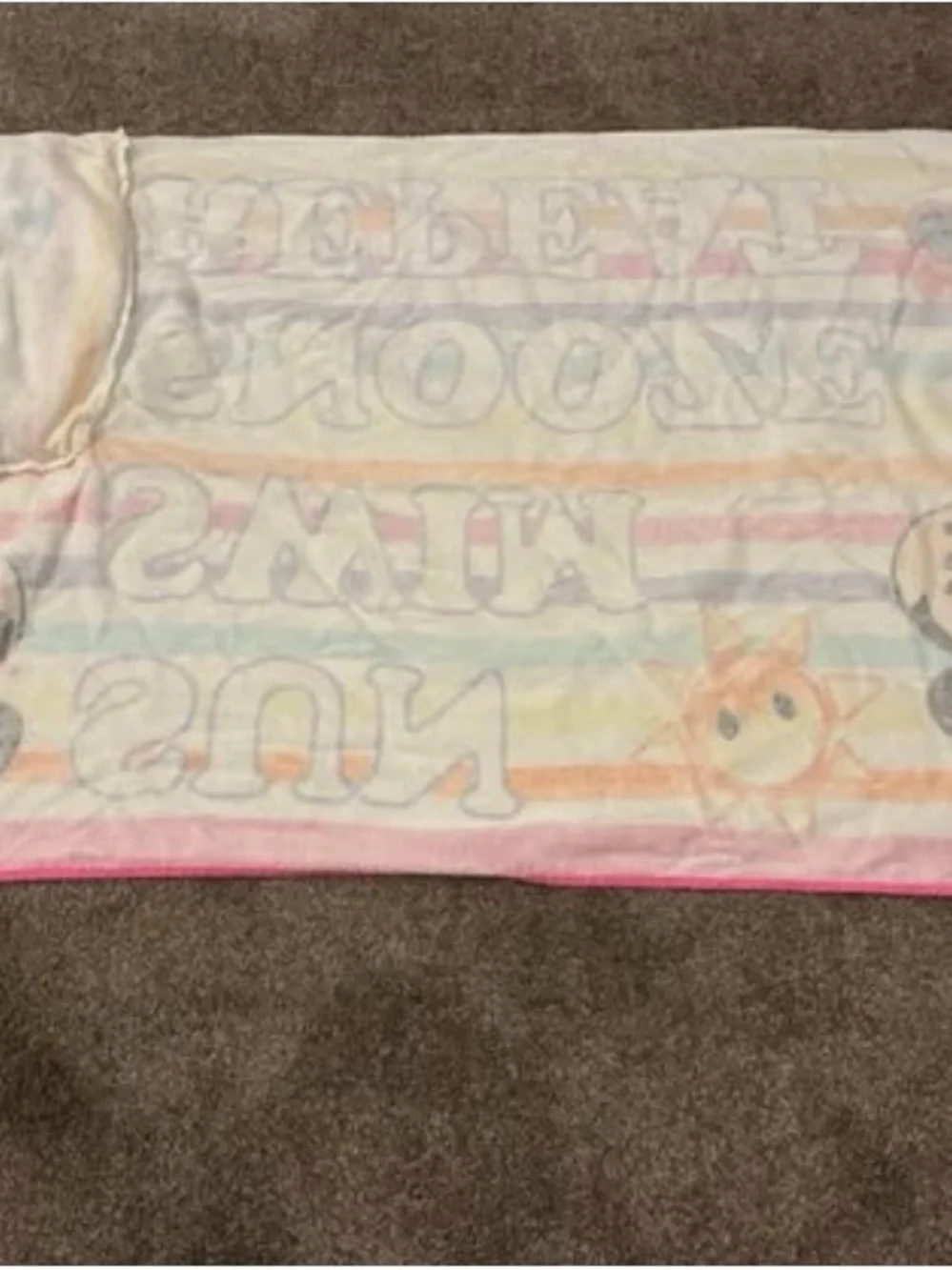 Disney Multicolor Stripe Beach Towel with Playful Accents